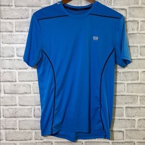 Manguun sports quick dry small men’s shirt - blue and black- athletic